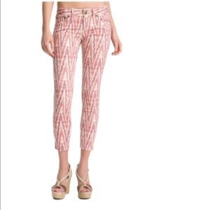 Free People Ikat Print Crop Skinny Jeans size 26